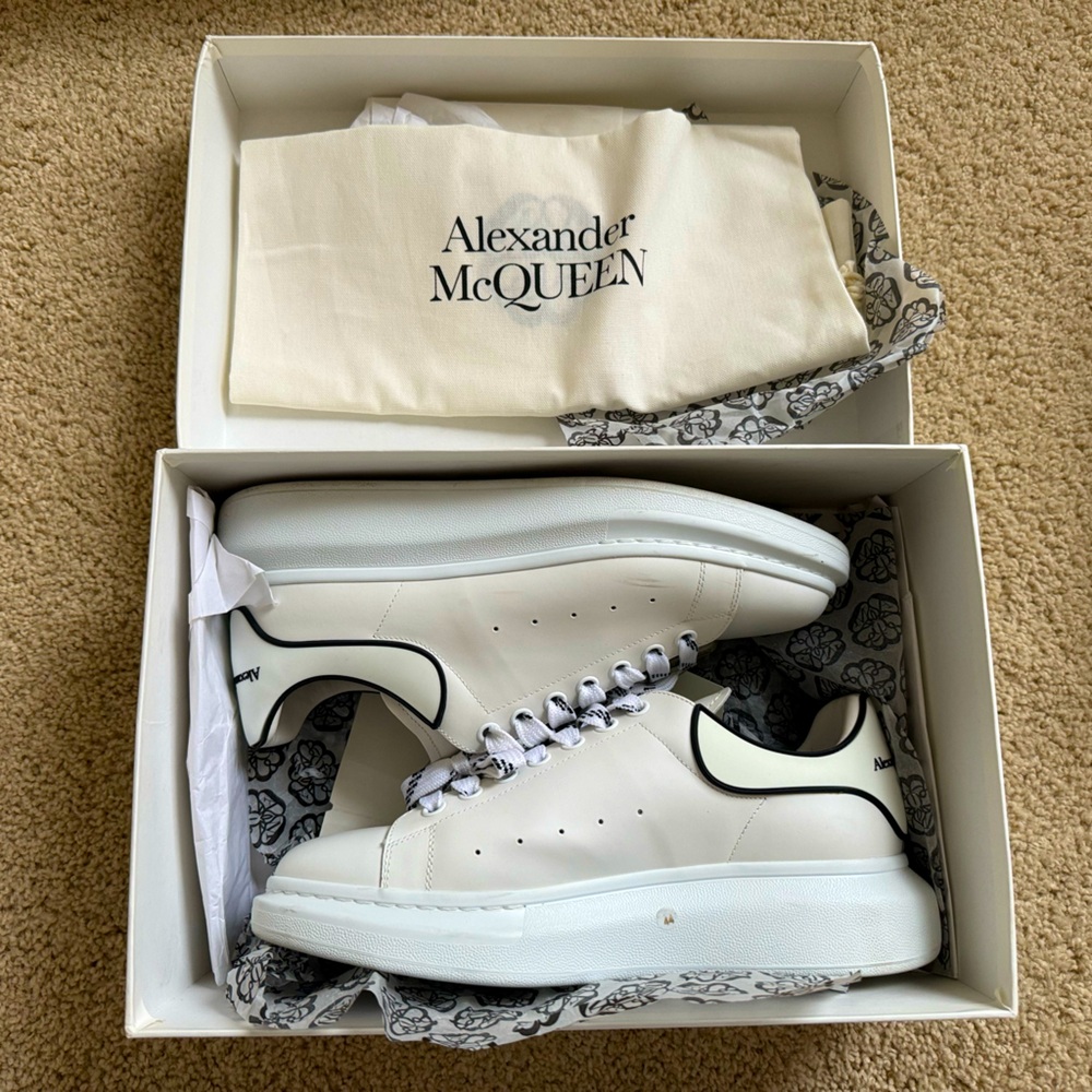 ALEXANDER MCQUEEN White & Black Oversized Sneakers - Size 44